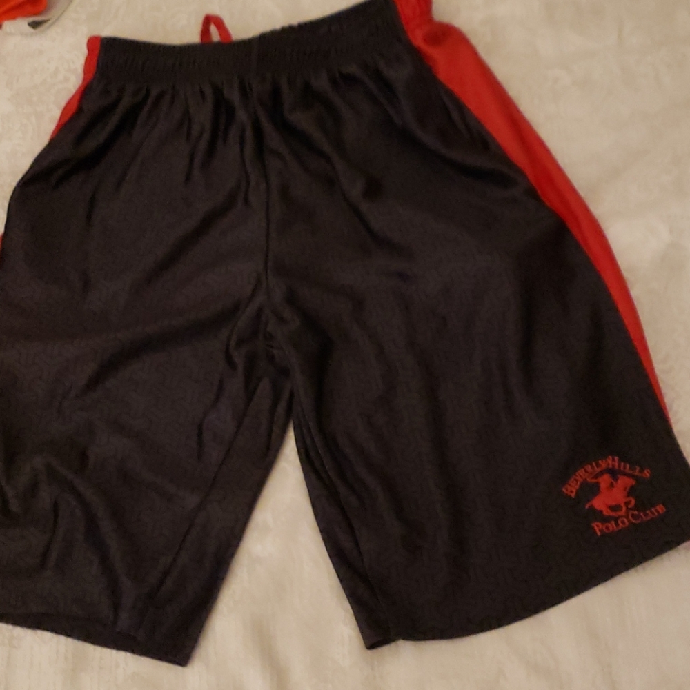 Boys Beverly Hills Polo shorts black/orange size M